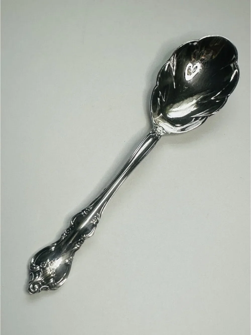 International Deep Silver Orleans French Baroque Sugar Spoon 1964 Silverplate